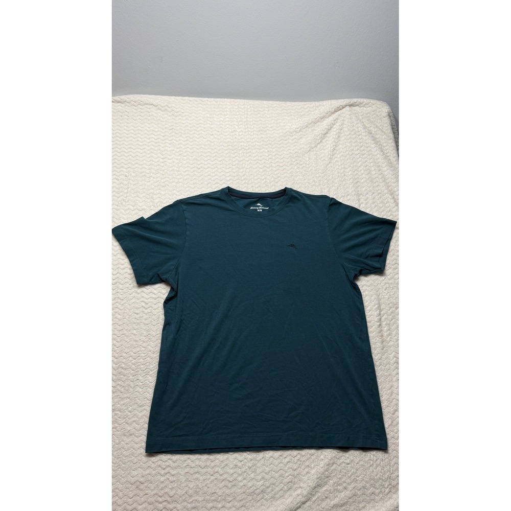Tommy Bahama Mens Short Sleeve Crew Neck Marlin Logo T-Shirt Teal Blue Green M